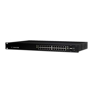 Switch EdgeMAX administrable de 24 puertos Gigabit con PoE+/PoE Pasivo 24V + 2 Puertos SFP, 250 W - UBIQUITI