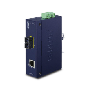 Convertidor de Medios Industrial, Multimodo, Puertos 10/100 Base-TX a 100 Base-FX, Interfaz SC, Hasta 2 km, Carcasa IP30, Sop