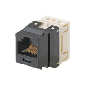 Conector Jack Estilo 110 (de Impacto), Tipo Keystone, Categoría 6, de 8 Posiciones y 8 Cables, Color Negro - PANDUIT