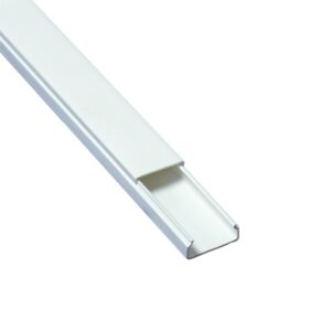 Canaleta blanca de PVC auto extinguible, sin división, 20 x 10 mm, tramo de 2.5 m (5101-01260) - THORSMAN