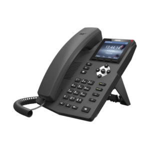 Teléfono IP empresarial para 2 lineas SIP con pantalla LCD de 2.8 pulgadas a color, puertos Gigabit y conferencia de 3 vías, 
