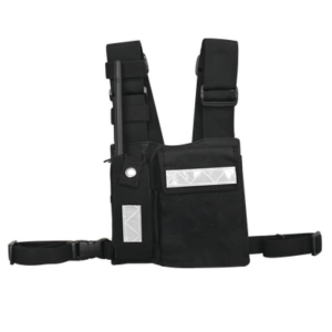 Pechera Universal Sin Logo con Soporte para Radio y Bolígrafo más Bolsa con Cinta Adherente para su Seguridad. - Syscom