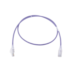 Patch Cord MC6 Modular Cat6 UTP, CM/LS0H, 0.91 Metros (3 Pies), Color Violeta, Diámetro Reducido (28AWG), Versión Bulk (Sin E