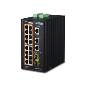 Switch Industrial Administrable 16 puertos 10/100/1000 T 802.3at PoE + 2 Puertos 10/100/1000 T + 2 puertos 100/1000 X SFP - P