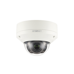 Cámara IP Tipo Domo Antivandálico 2MP / Lente Motorizado 2.8-12mm / IR 50M / WDR 150db / H.265 & WiseStream II - Hanwha Techw
