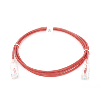 Cable de Parcheo Slim UTP Cat6 - 2 Metros (6.56 Pies) Rojo Diámetro Reducido (28 AWG) - Image 2
