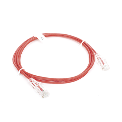 Cable de Parcheo Slim UTP Cat6 - 2 Metros (6.56 Pies) Rojo Diámetro Reducido (28 AWG) - Image 3