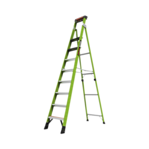 Escalera de 3.05 m Capacidad máxima de 170 Kg, inclinada, de fibra de vidrio con almohadilla de pared giratoria. - Little Gia