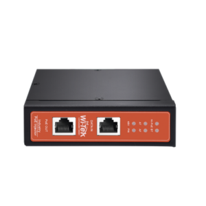 Inyector PoE Industrial / DC entrada 12-57V / PoE salida de Hasta 90W / Carcasa de Metal / Riel DIN / Aplicaciones CCTV