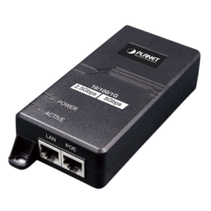 Inyector PoE 802.3 af/at, Hasta 30 W, con Puertos de 10/100/1000Mbps/ 2.5 Gbps/5 Gbps - PLANET