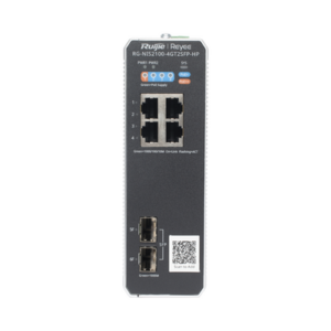 Switch Industrial PoE+ hasta 180 watts , Ideal para temperaturas Extremas y protección contra descargas, 1 puerto PoE++ 60W y 3 puertos PoE+ 30W, 2 SFP Uplink