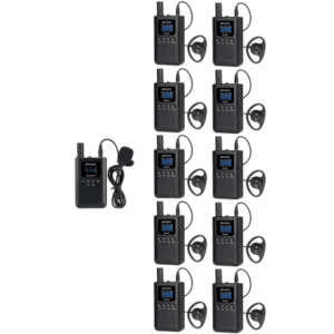 Kit para guía turístico de 1 transmisor y 10 receptores