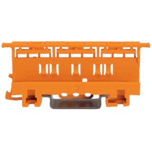 Portador de Montaje WAGO 221 Series, 4 mm², Montaje en Riel DIN-35 y por Tornillos, Color Naranja, Poliamida PA66 V0, 17.5 mm Ancho