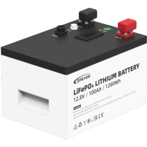 Batería de Litio LiFePO4 12.8Vcc, 100Ah, 1.28KwH, Pantalla LCD para Monitoreo Local, Carcasa Metálica - EPEVER