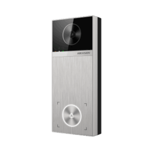 Videoportero / 4 Megapixel / Ángulo de Visión 150° / Control de 2 Cerraduras / Desbloqueo por Tarjeta, Hik-Connect y Estación Interior / IP65 / PoE IEEE802.3at / Compatibilidad ONVIF / H.265