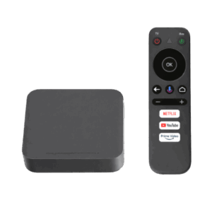STB 4K Android con Google TV / Alto Rendimiento / Conexión Wi-Fi y por Cable / Control Remoto Bluetooth / Salida HDMI / Software de Gestion para ISP´s