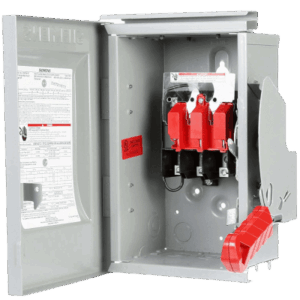 Interruptor de Seguridad HNF362, 600Vca, 3 polos, 60 Amp, sin portafusibles, Nema 1.