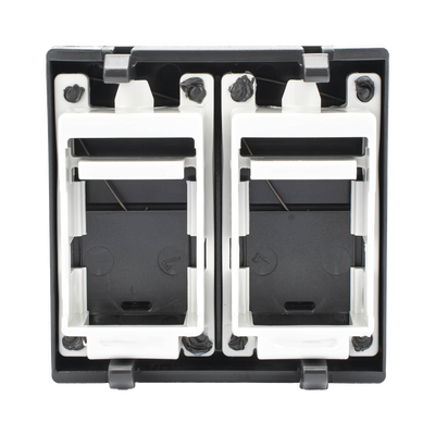 Módulo Color Negro con 2 Espacios para Jack Keystone con Guardapolvo para las Cajas de Escritorio Ofiblock y Teleblock / (KB76/14) - Image 2