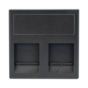 Módulo Color Negro con 2 Espacios para Jack Keystone con Guardapolvo para las Cajas de Escritorio Ofiblock y Teleblock / (KB76/14)