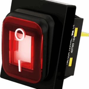 Interruptor tipo Switch con Led Color Rojo / IP65 / Diseño Industrial / NO, COM, NC / Terminales tipo F1