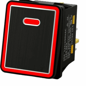 Interruptor tipo Switch con Led Color Rojo / IP65 / Diseño Industrial con panel de Aluminio / NO, COM, NC / Terminales tipo F1