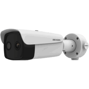 Bala IP Dual / Térmica 25 mm (384 X 288 ) / Óptico 12.4 mm (4 Megapixel) / 100 mts IR / IP67 / PoE / VCA 3.0 / NEMA 4X / Termométrica / Detección de Temperatura y Fuego / Micro SD