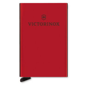 Tarjetero / Almacenamiento Seguro 4-6 Tarjetas / Aluminio Duradero / Protección RFID / Sistema Deslizamiento Patentado / Color Rojo.