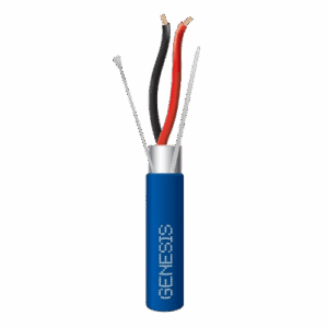 Bobina de 305 Metros (1000 Pies) de Cable 2 x 18 AWG / Plenum / BLINDADO / Tipo FPLP, CMP, CL3P / Color Azul / Para Aplicaciones en Sistemas de Seguridad, Audio, Control y otras Aplicaciones