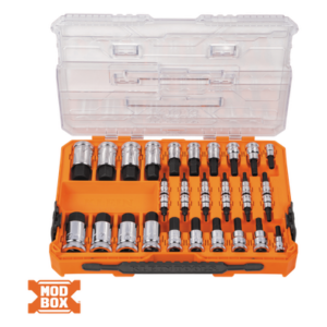 Juego de Dados Moleteados / SAE-Métrico-Hex-Torx® / 13 Piezas por Set / Acabado Moleteado para Mejor Agarre / Marcado en Relieve / Incluye Llaves Cuadradas