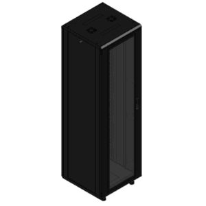 Gabinete rackeable de piso de 42U, compatible con estándar 19 pulgadas, equipado con puerta frontal de cristal para una mejor visibilidad y presentación profesional