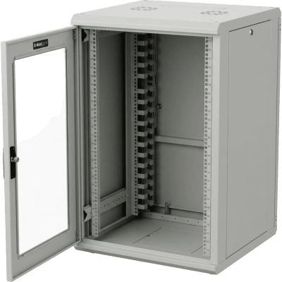 Gabinete Rackeable / 18 Unidades / 19 Pulgadas / Puerta de Cristal / Capacidad de Carga 750 Kg / Dimensiones 600x605x930 mm (23.6x23.8x36.6 in) - Image 4