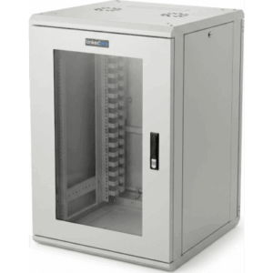 Gabinete Rackeable / 18 Unidades / 19 Pulgadas / Puerta de Cristal / Capacidad de Carga 750 Kg / Dimensiones 600x605x930 mm (23.6x23.8x36.6 in)