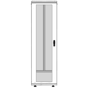Gabinete Rack 42 Unidades / Piso 19 Pulgadas / Puerta Cristal Templado / Capacidad Carga 1000 Kg / Acero Calibres 16-18-20 / Ventilación Superior / Ruedas y Niveladores / Cerradura Seguridad