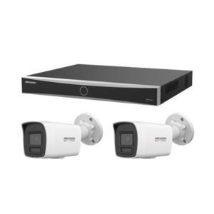 [ KIT ACUSEEK 2 CAM + 1 NVR ] / NVR 12 Megapixel / 8 Canales IP / 8 Puertos PoE / Cámara 4 MP / Tipo Bullet / Luz Dual 30 mts IR + 30 mts Luz blanca / Microfono Integrado / Exterior IP67 / WDR