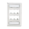 Placa de Pared Vertical, de Acero Inoxidable, Salida Para 6 Puertos Mini-Com, Con Espacios Para Etiquetas