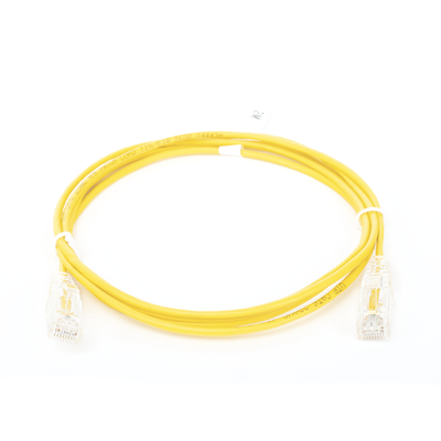 Cable de Parcheo Slim UTP Cat6 - 2 Metros (6.56 Pies) Amarillo Diámetro Reducido (28 AWG) - Image 2