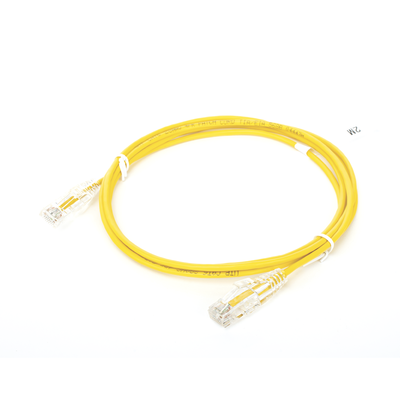 Cable de Parcheo Slim UTP Cat6 - 2 Metros (6.56 Pies) Amarillo Diámetro Reducido (28 AWG) - Image 4