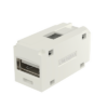 Módulo Acoplador USB 2.0, Hembra a Hembra, Tipo Mini-Com, Color Blanco Mate