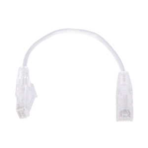 Cable de Parcheo Slim UTP Cat6 - 20 cm (7.87 Pulgadas) Blanco Diámetro Reducido (28 AWG)