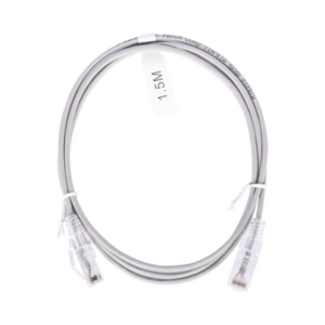 Cable de Parcheo Slim UTP Cat6 - 1.5 Metros (4.92 Pies) Gris Diámetro Reducido (28 AWG)