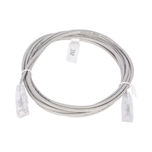 Cable de Parcheo Slim UTP Cat6 - 3 Metros (9.84 Pies) Gris Diámetro Reducido (28 AWG)