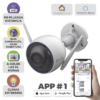 Bala WiFi / 5MP (3K) / Detección humana / Detección de Vehiculo / Sirena / Luz Parpadeante / Colores en Oscuridad / Micro SD / Uso en Exterior