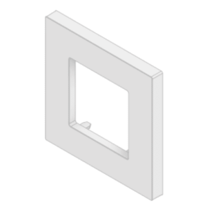 Embellecedor para Caja Europea / Dimensiones 84x84x8 mm Externas / ABS Antimicrobiano / Blanco con Efecto de Contraste / Colocación Fácil y Rápida