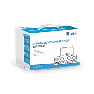 KIT TurboHD 1080p / DVR 8 canales con H.265+ / 4 Cámaras Bala Metálicas / Fuente de Poder / Accesorios de Instalación