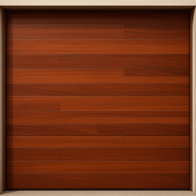 Puerta de Garage de Alta Calidad / Estilo Americano / Acabado Laminado PREMIUM / Color Madera Clara / 8x7 Pies.