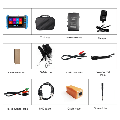 Tester de Video Profesional | Pantalla 7"| Prueba IP/HD/Analógicas | TVI/CVI/AHD/CVBS | IP ONVIF | 4K/8K | H.264/H.265 | HDMI | PTZ | Scanner IP | TDR | Salidas 12V/24V/PoE | Activación Simultanea. - Image 4