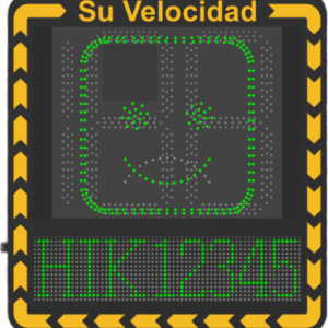 Display LED para Control de Velocidad Exterior / Distancia Visible de 100 m / LED de Alta Luminosidad y Bajo Consumo / Visualización de Velocidad con Código de Colores / IP66 / Conectividad Wi-Fi y Ethernet / Compatible con TCP/IP, HTTP, DHC
