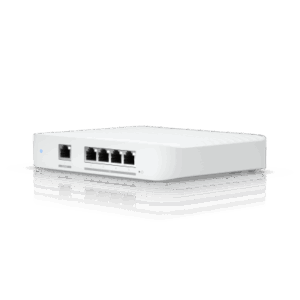 USW Flex XG Switch Capa 2, Compacto de 4 Puertos 10GbE, Puede ser Alimentado por un Puerto GbE PoE+ o con un Adaptador 5 Vcc USB-C
