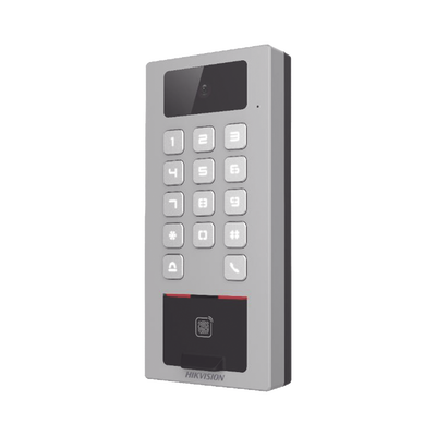 (PoE / 2 Relays) Terminal de Control de Acceso / Videoportero Multiapartamento Llamada a App / Teclado / Exterior Antivandálico IP65 & IK09 / Huella, Tarjeta, Código QR, PIN o App Hik-Connect / Cámara 2 MP compatible con NVRs - Image 2