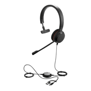 Jabra Evolve 20 Mono con Conexión USB C/A, Micrófono con Cancelación de Ruido de Ultima Generación, Configuración Plug and Play (4993-829-269)